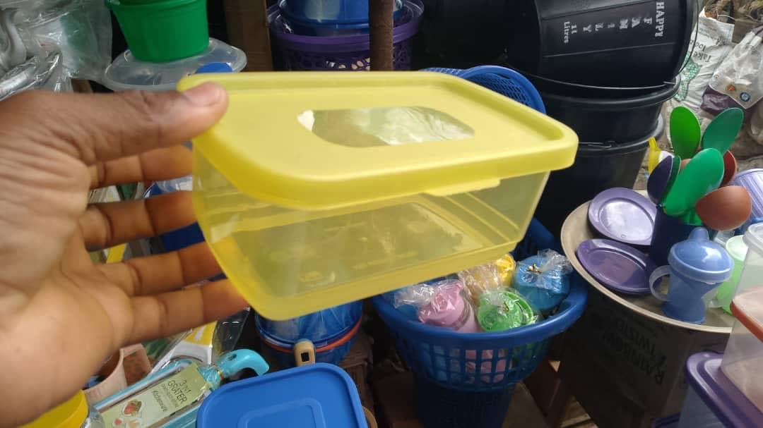 Plastic with attached lid